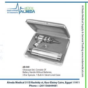 منظار فحص الأذن الطبي ألياف ضوئية Otoscope Set ألماني وإنجليزي وباكستاني شركة الرضا
