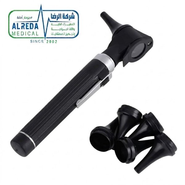 منظار فحص الأذن الطبي ألياف ضوئية Otoscope Set ألماني وإنجليزي وباكستاني شركة Diagnostic Fiberoptic Otoscope Set LED ENT German UK Pakistani Grade Alreda Medical الرضا