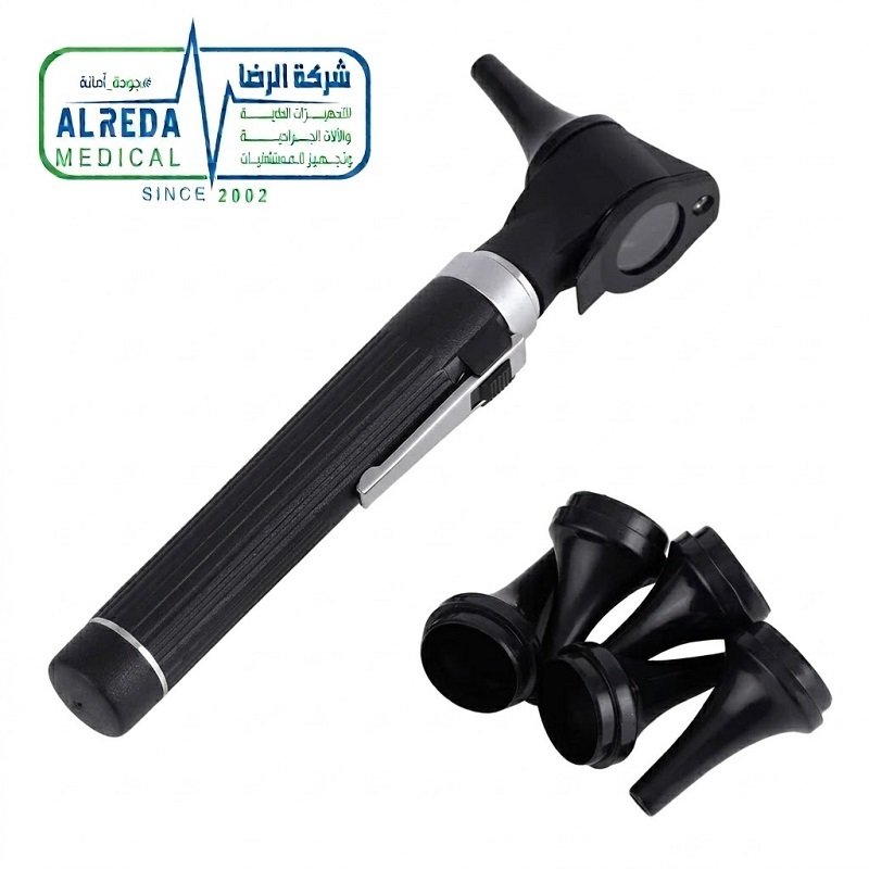 منظار فحص الأذن الطبي ألياف ضوئية Otoscope Set ألماني وإنجليزي وباكستاني شركة Diagnostic Fiberoptic Otoscope Set LED ENT German UK Pakistani Grade Alreda Medical الرضا