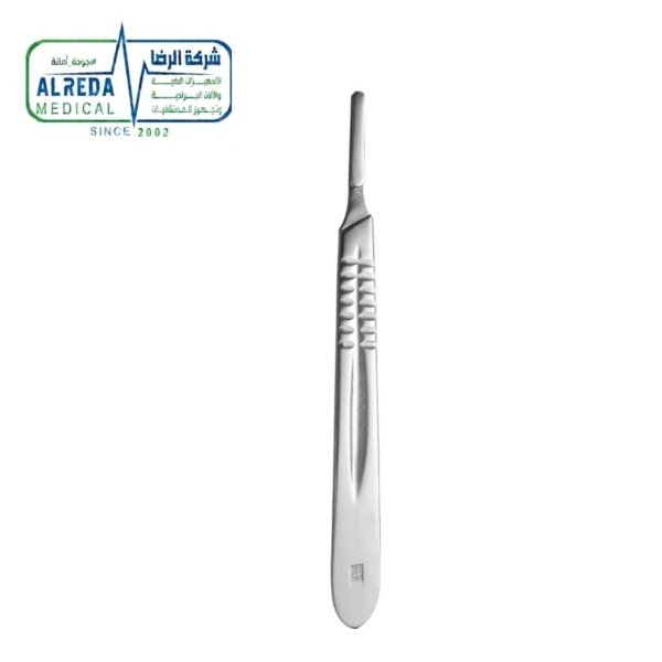 يد ومقبض مشرط جراحي رقم 4 مصمت  Scalpel Handle No 4 Solid Standard for Surgical Blades 20 to 25 German UK Pakistani Grade Alreda MedicalScalpel Handle No 4 Solid ألماني وإنجليزي وباكستاني شركة الرضا
