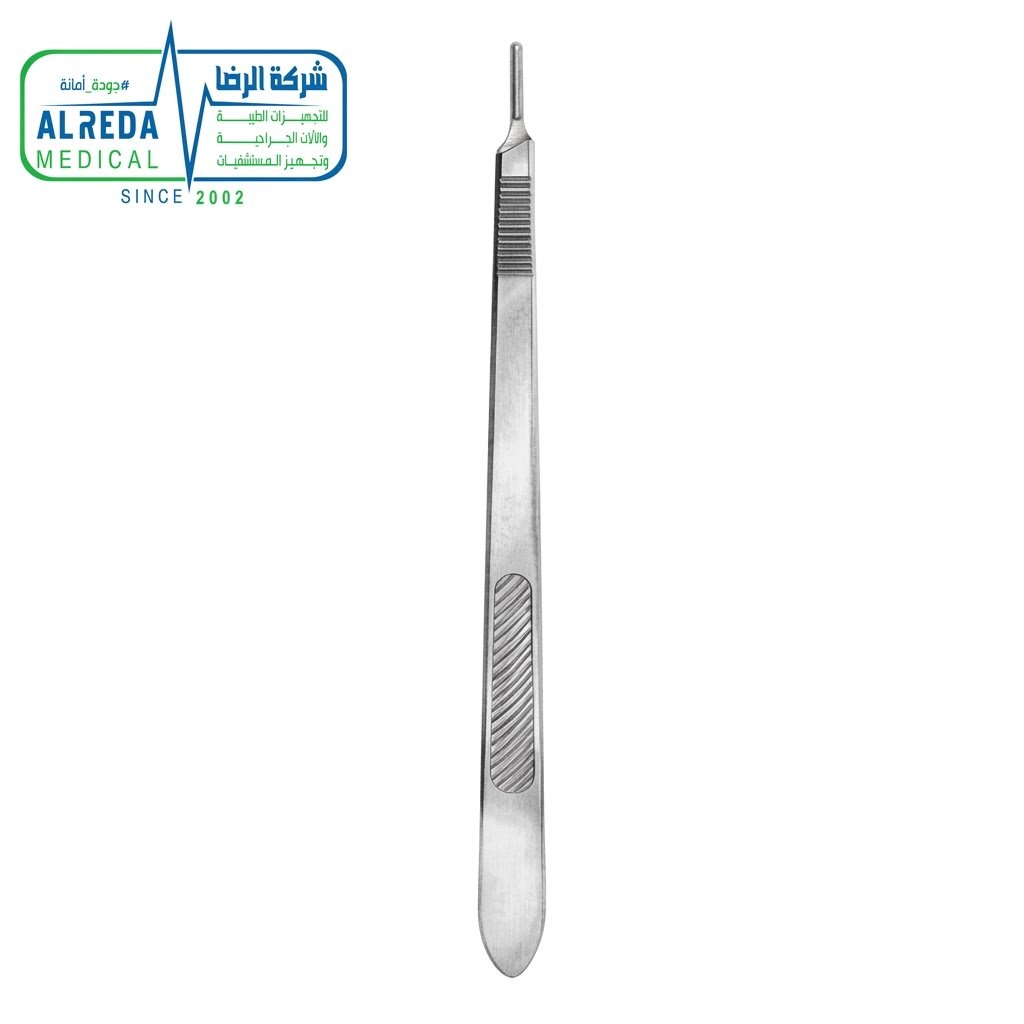 يد ومقبض مشرط جراحي طويل رقم 3L Scalpel Handle No 3L Long Straight Solid for Precision Surgical Blades 10 to 15 Deep Surgery German UK Pakistani Grade Alreda Medical مستقيم مصمت Scalpel Handle No 3L Straight Solid ألماني وإنجليزي وباكستاني شركة الرضا