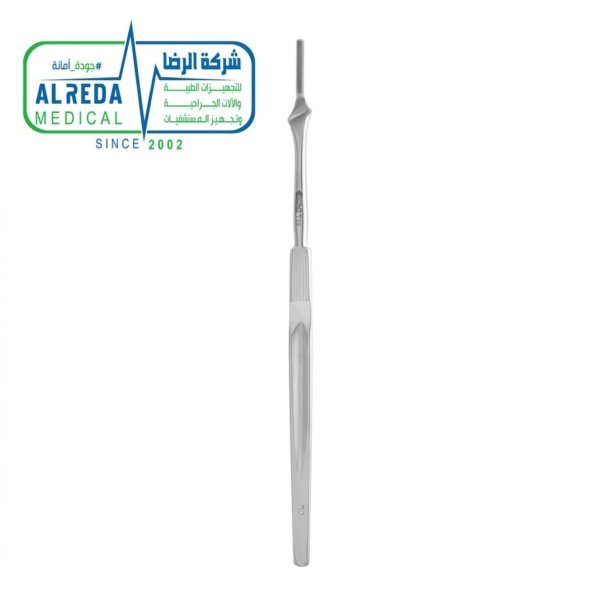 يد ومقبض مشرط جراحي قلمي رقم Scalpel Handle No 7 Solid Pen Grip for Fine Precision Blades 10 to 15 German UK Pakistani Grade Alreda Medical 7 مصمت Scalpel Handle No 7 Solid ألماني وإنجليزي وباكستاني شركة الرضا