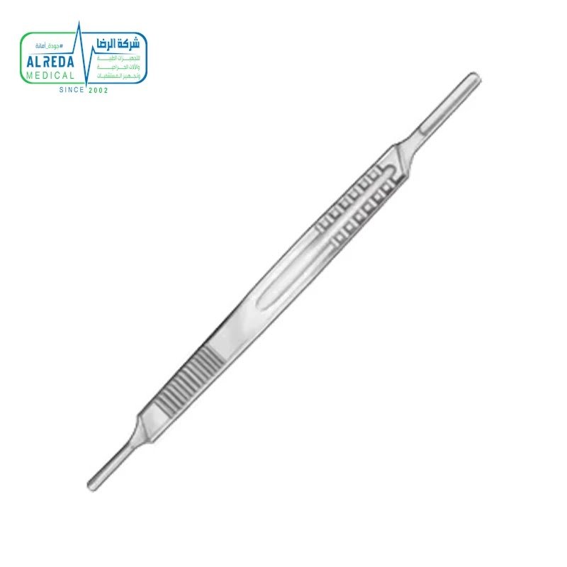 يد ومقبض مشرط جراحي مزدوج طرفين Double Ended Scalpel Handle No 3 and No 4 Combination Dual Surgical Knife German UK Pakistani Grade Alreda Medical رقم 3 ورقم 4 Double Scalpel Handle No 3 and 4 ألماني وإنجليزي وباكستاني شركة الرضا