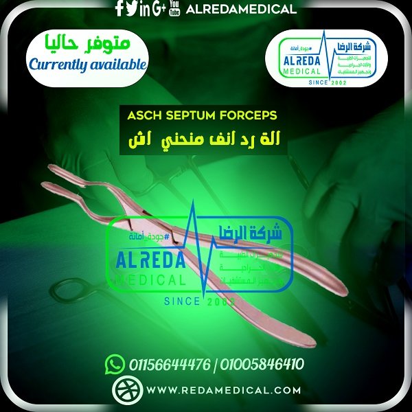 الة رد انف منحني تجميل انف اش ASCH SEPTUM FORCEPS جراحة وجة و فكين alreda medical