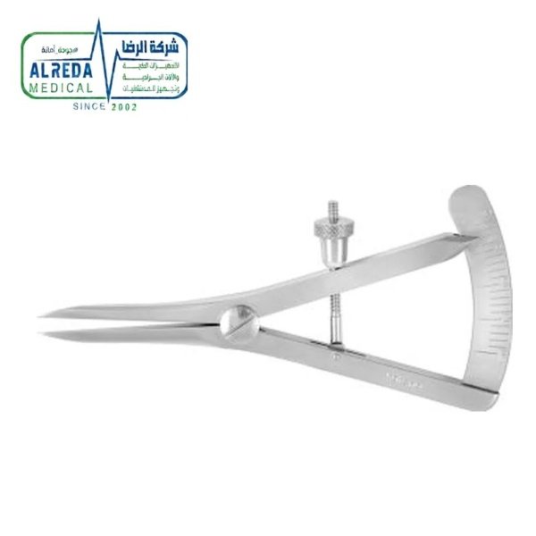 برجل ومقياس Castroviejo Micro Surgical Caliper for Plastic and Blepharoplasty Surgery German UK Pakistani Grade Alreda Medical كاستروفيكو الميكروي لجراحة التجميل Castroviejo Caliper ألماني وإنجليزي وباكستاني شركة الرضا