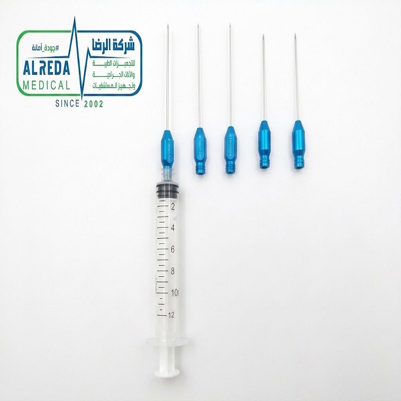 كانيولا جراحة وتجميل الوجه وحقن الدهون ليور لوك Luer Lock Facial Cannula ألماني وإنجليزي شركة الرضا Luer Lock Facial Surgery Fat Grafting Cannula German UK Pakistani Grade Alreda Medical