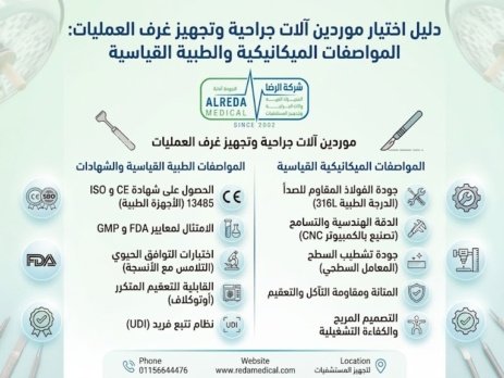 موردين آلات جراحية وتجهيز Surgical Instruments Suppliers & Operating Room غرف العمليات شركة الرضا