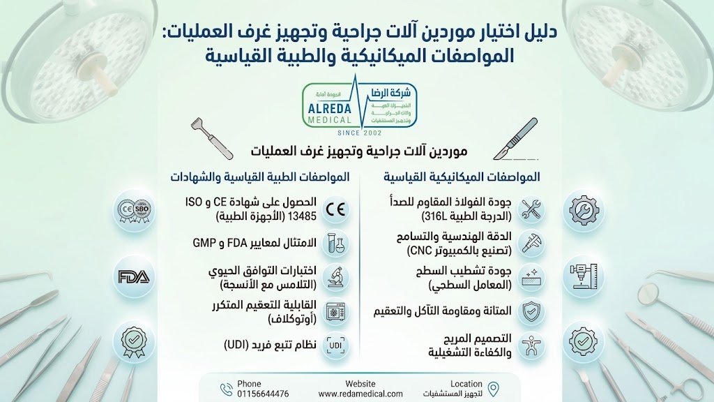 موردين آلات جراحية وتجهيز Surgical Instruments Suppliers & Operating Room غرف العمليات شركة الرضا